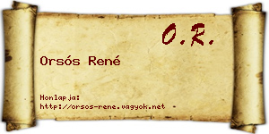 Orsós René névjegykártya