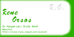 rene orsos business card