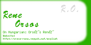 rene orsos business card